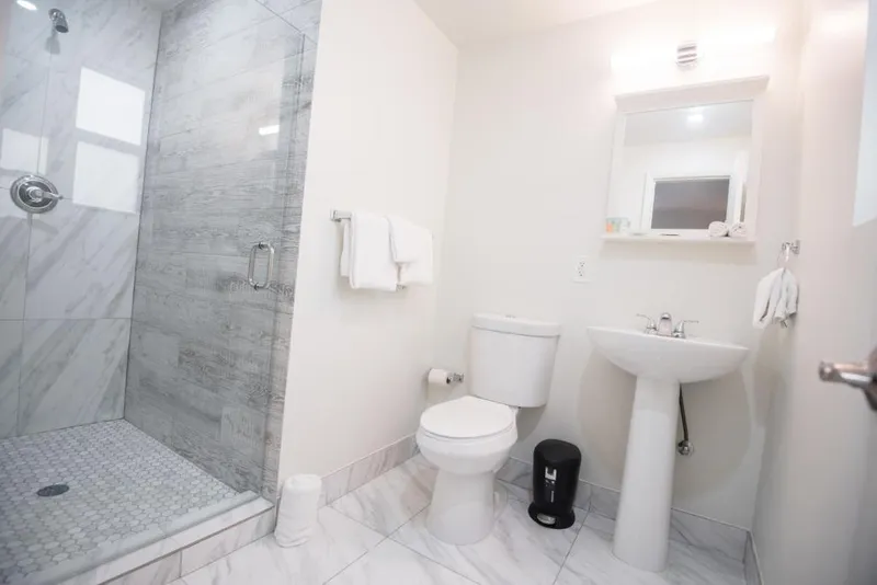 Private bathroom in the Double Queen room